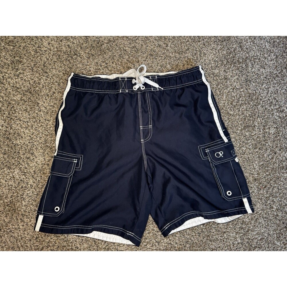 OP Ocean Pacific Men’s Swim Trunks Board Shorts Dark Navy L 36-38